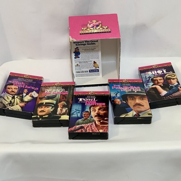The Pink Panther 5 VHS Movie Collection Box Set Peter Sellers Classic comedy GUC - Picture 3 of 11